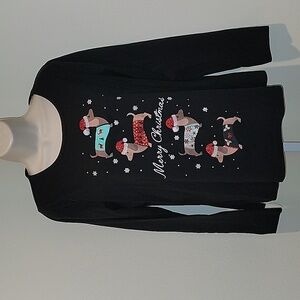 WOMEN'S DACHSHUND CHRISTMAS LONG SLEEVE TEE